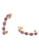 Alternating Ruby and Diamond Curved Earrings